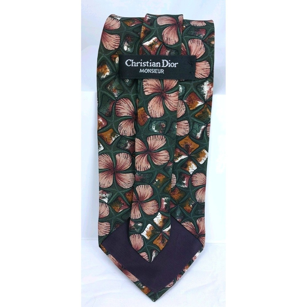 Christian Dior Monsieur Paris Mens Vintage Necktie Classic Silk Luxury Floral